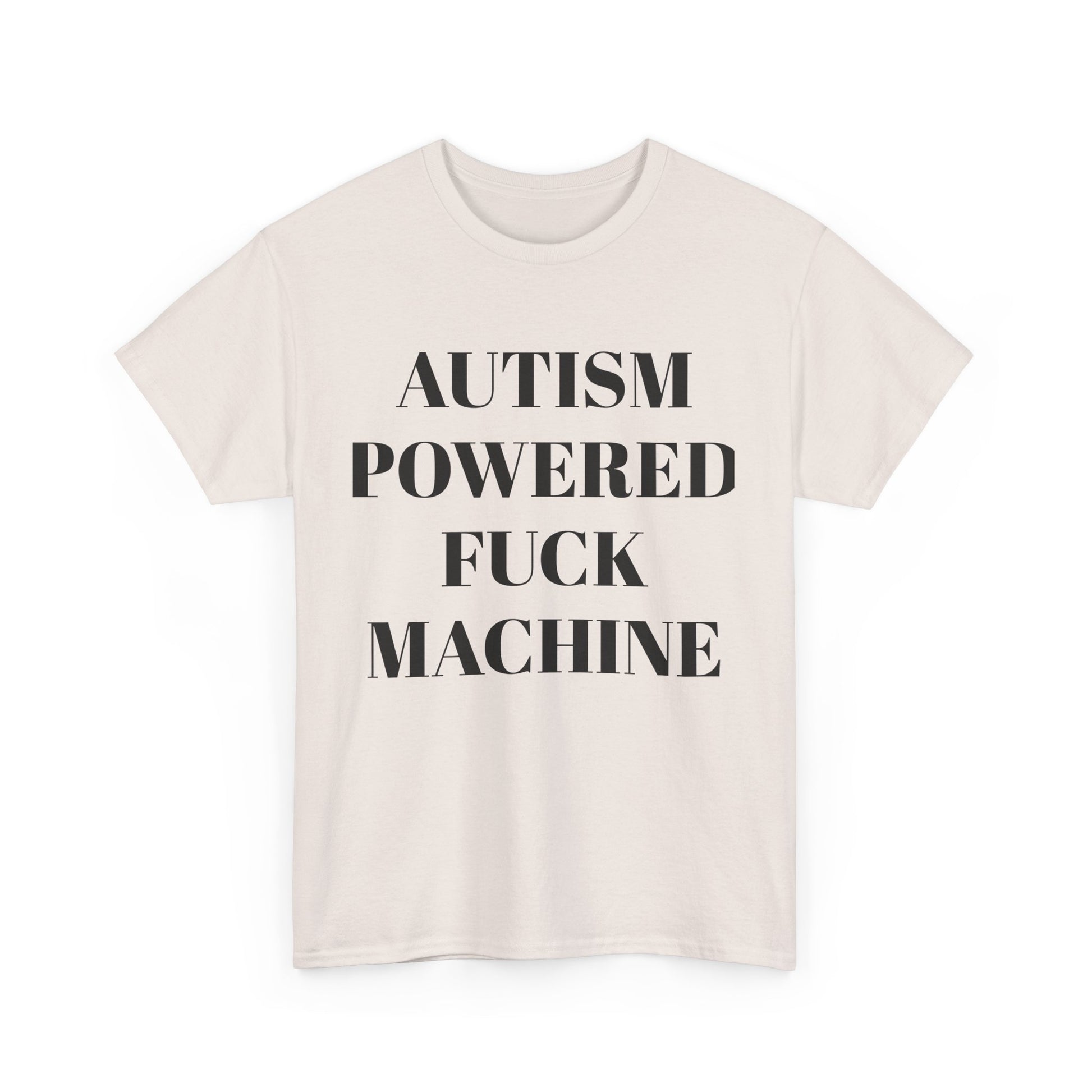 Autism Powered Heavy Cotton Tee, Funny Unisex T-Shirt, Gift for Autism Awareness, Casual Everyday Wear, Unique Tees for Support