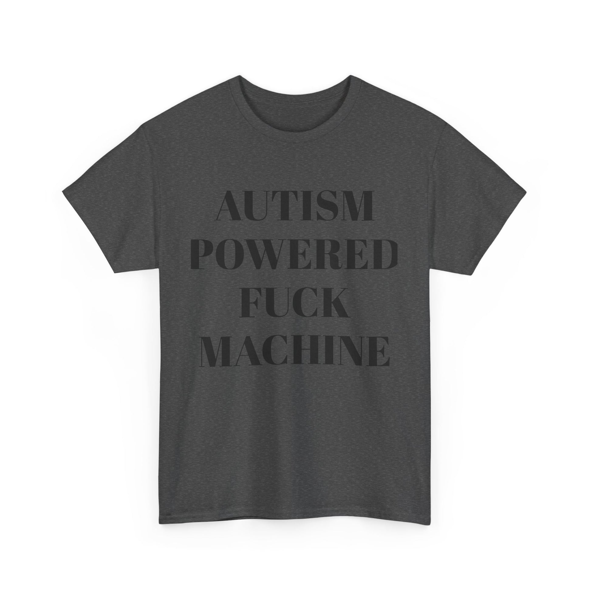 Autism Powered Heavy Cotton Tee, Funny Unisex T-Shirt, Gift for Autism Awareness, Casual Everyday Wear, Unique Tees for Support