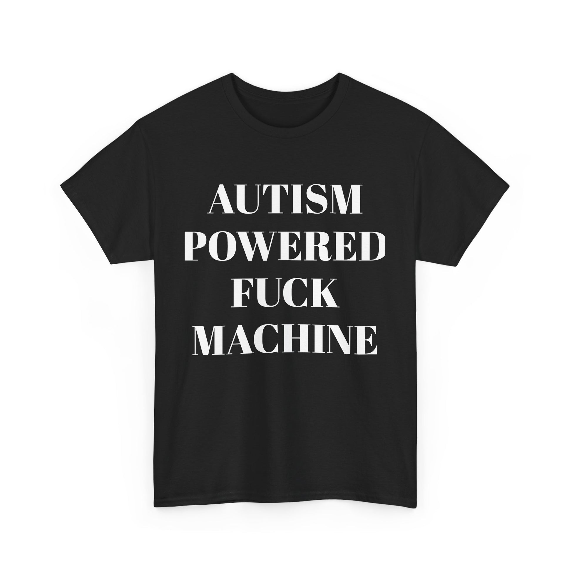 Autism Powered Heavy Cotton Tee, Funny Unisex T-Shirt, Gift for Autism Awareness, Casual Everyday Wear, Unique Tees for Support