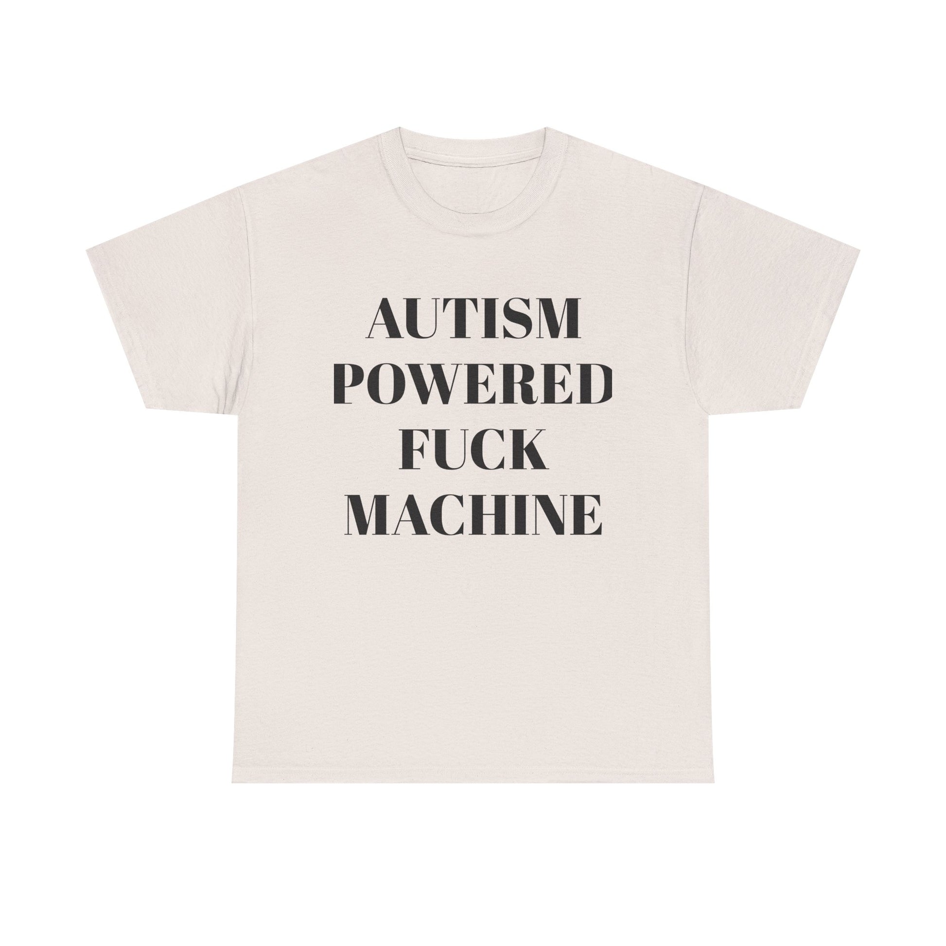 Autism Powered Heavy Cotton Tee, Funny Unisex T-Shirt, Gift for Autism Awareness, Casual Everyday Wear, Unique Tees for Support