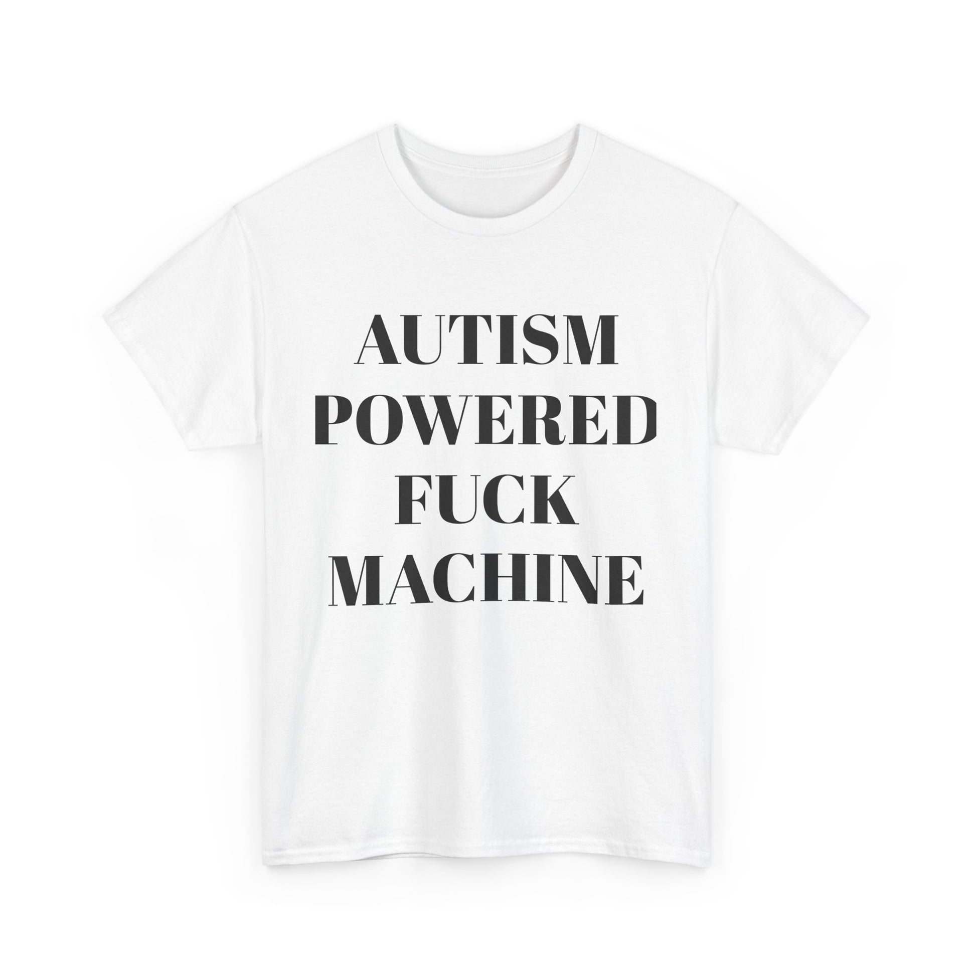 Autism Powered Heavy Cotton Tee, Funny Unisex T-Shirt, Gift for Autism Awareness, Casual Everyday Wear, Unique Tees for Support