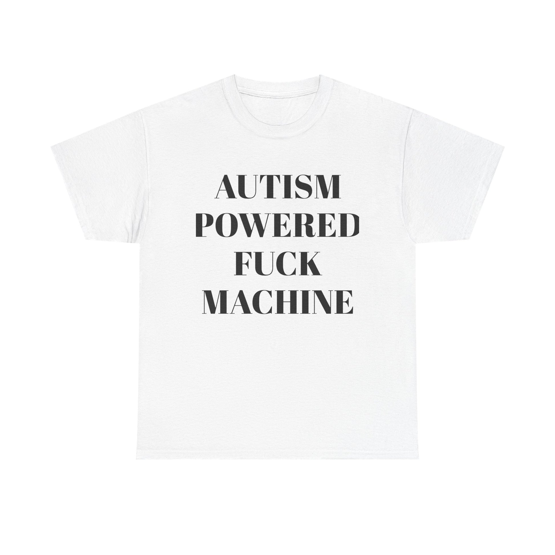 Autism Powered Heavy Cotton Tee, Funny Unisex T-Shirt, Gift for Autism Awareness, Casual Everyday Wear, Unique Tees for Support