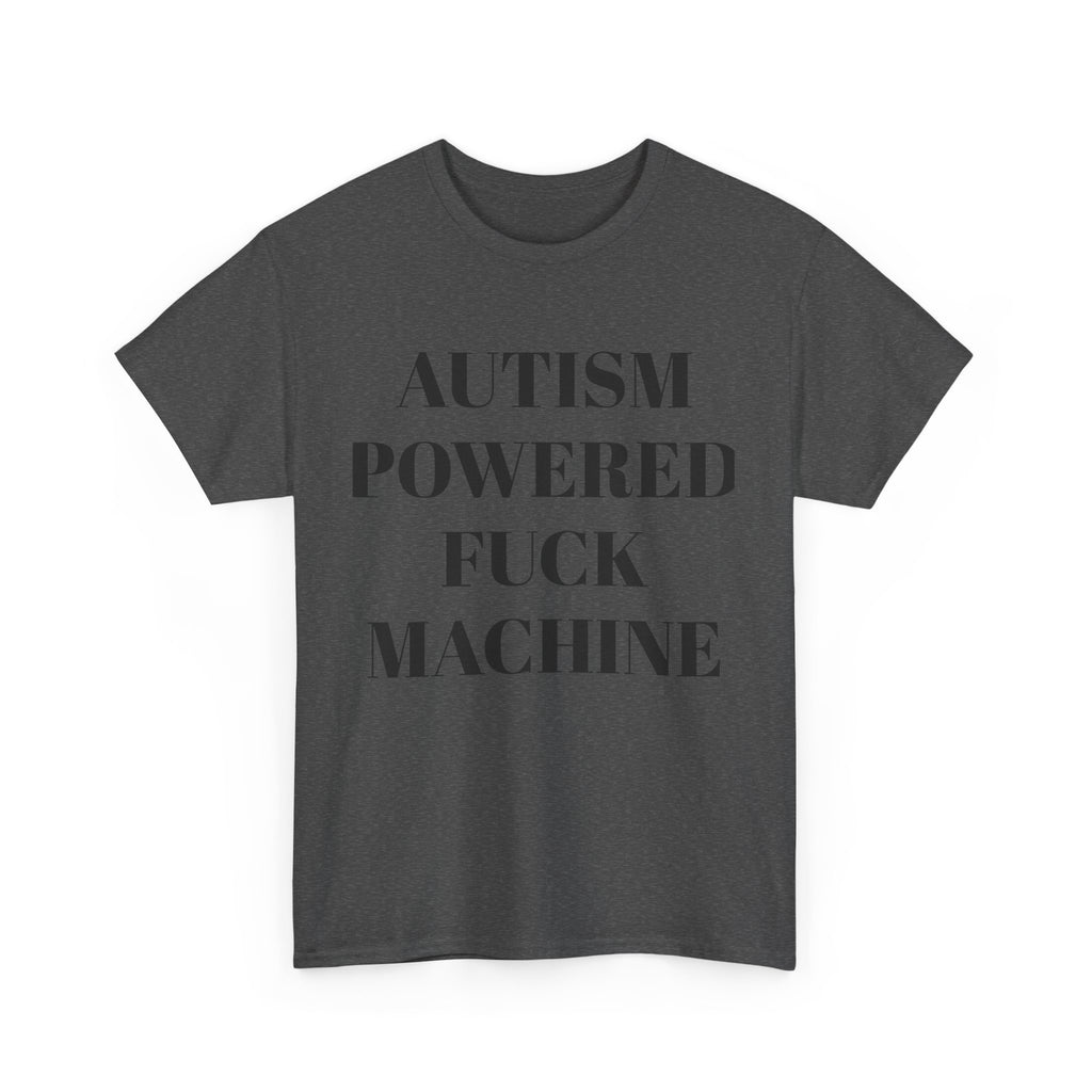 Autism Powered Heavy Cotton Tee, Funny Unisex T-Shirt, Gift for Autism Awareness, Casual Everyday Wear, Unique Tees for Support