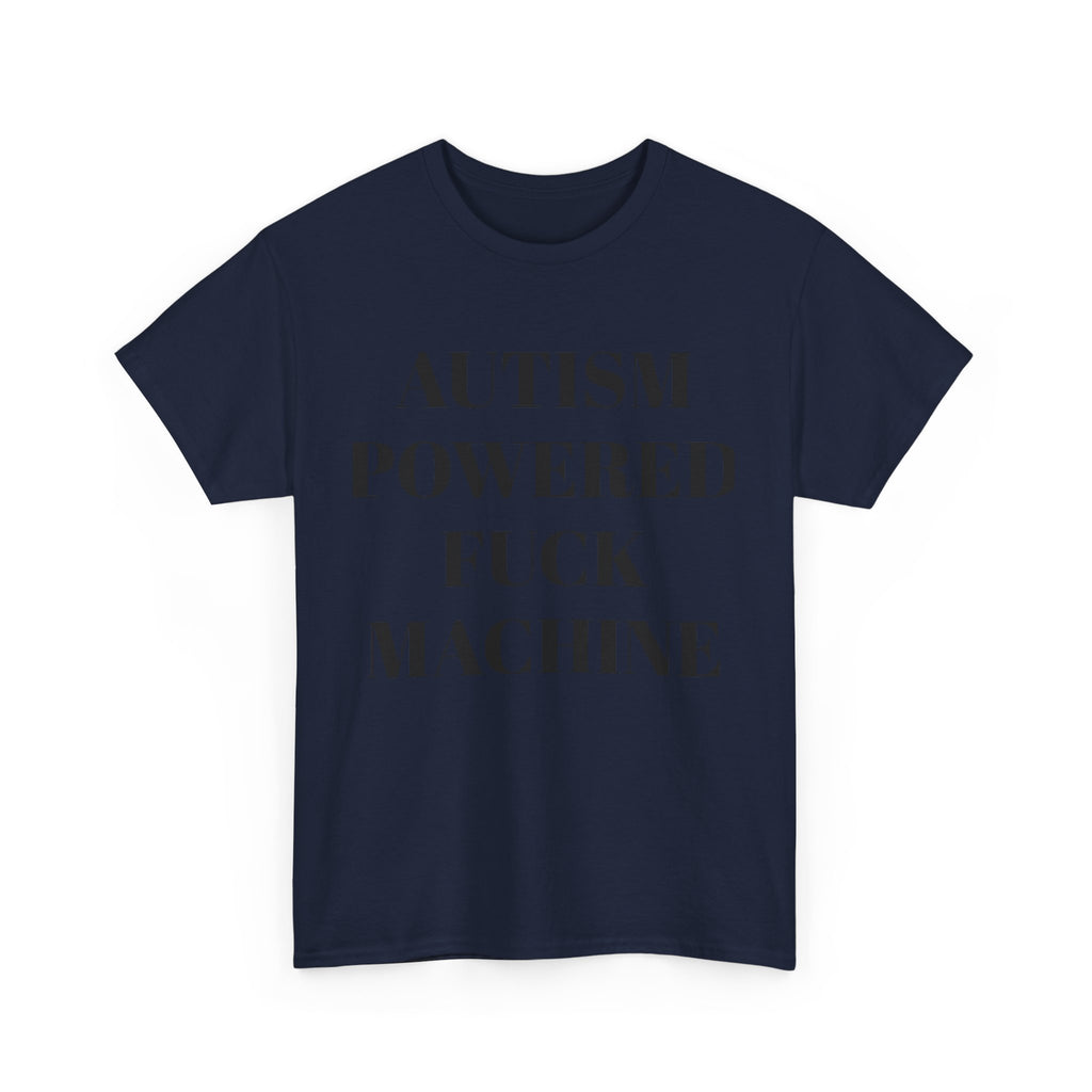 Autism Powered Heavy Cotton Tee, Funny Unisex T-Shirt, Gift for Autism Awareness, Casual Everyday Wear, Unique Tees for Support