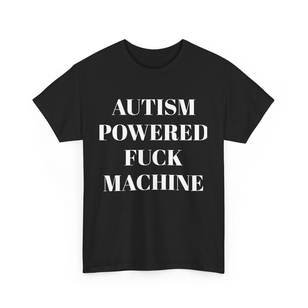 Autism Powered Heavy Cotton Tee, Funny Unisex T-Shirt, Gift for Autism Awareness, Casual Everyday Wear, Unique Tees for Support