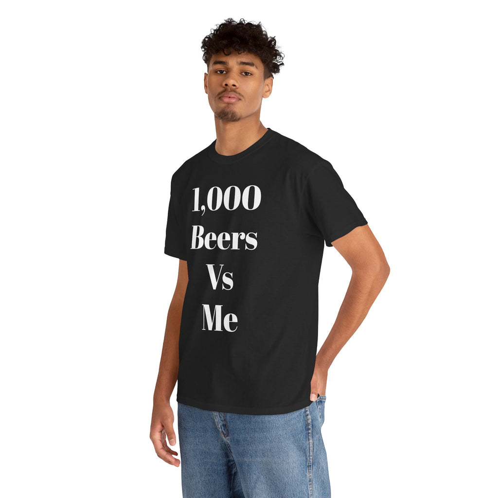 Funny Beer Lover T-Shirt, Unisex Heavy Cotton Tee, 1,000 Beers Vs Me, Gift for Beer Enthusiasts, Casual Drinking Shirt, Party Tee, [...]